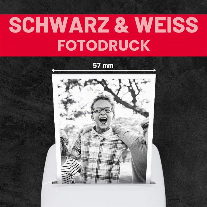 AgfaPhoto Realipix Pocket P Schwarz-Weiss Thermodrucker für Kinder mit spassiger App zum Malen &amp; Kri