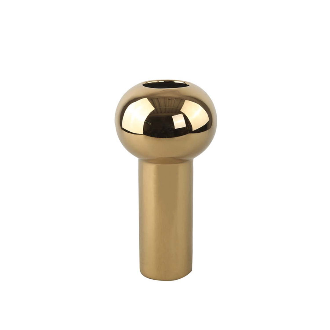 Cooee Design - Vase, Flower vase - Pillar - Ceramic - Gold - Height 24 cm. Ø : 12, H: 24 CM Gold, Ø