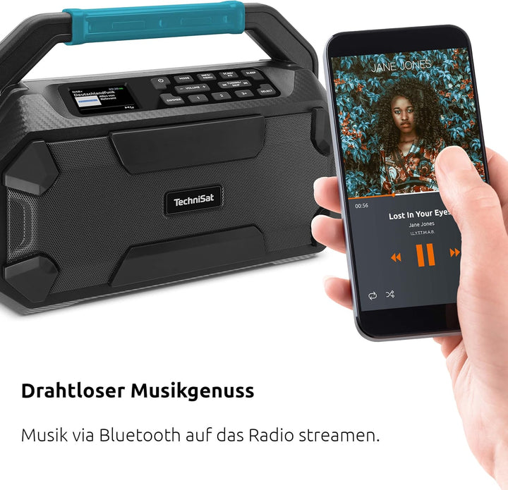 TechniSat Viola 231 OD – Makita Akku kompatibles Baustellenradio (DAB+, UKW, AUX in, Bluetooth, IPX4