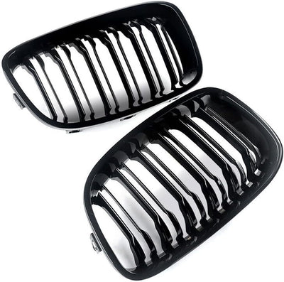 Nieren Kühlergrill Kompatibel mit BMW 1er F20 F21 Pre-Facelift 2011-2014 Grill Glanz Schwarz Kühlerg