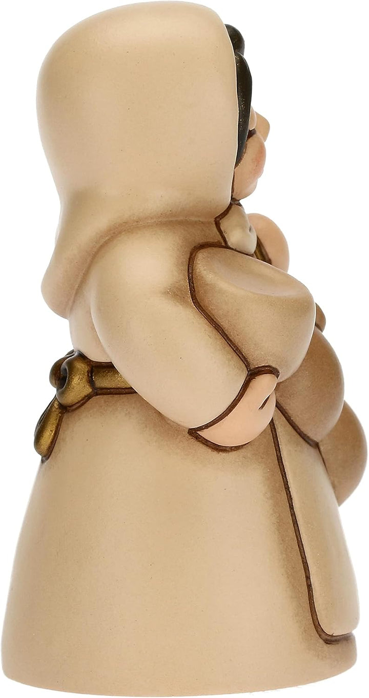 THUN - Krippe 2022 - Krippenfigur für Damen mit Käse aus Keramik, handverziert, beige Kleid - Linie