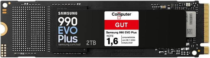 Samsung 990 EVO Plus NVMe M.2 SSD 2 TB, PCIe 4.0 x4 / PCIe 5.0 x2, NVMe 2.0 (2280), 7.250 MB/s Lesen