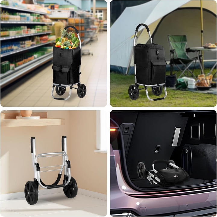 Einkaufstrolley, HOMELUX klappbar, Stabiler Einkaufswagen, grosse Kapazität 41 L, multifunktional, H