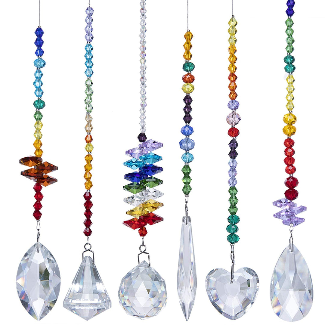H&D HYALINE & DORA Bunte Kristall Regenbogen Sonnenfänger Hängende Chakra Glas Anhänger für Zuhause,