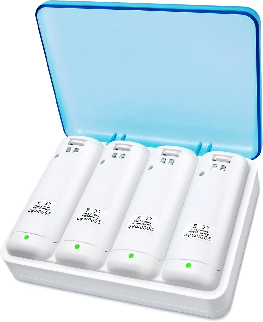 TechKen Wii Akku Ladegerät Set,Wii Remote Controller Ladestation Docking Station Wii Charger Mit 4 x