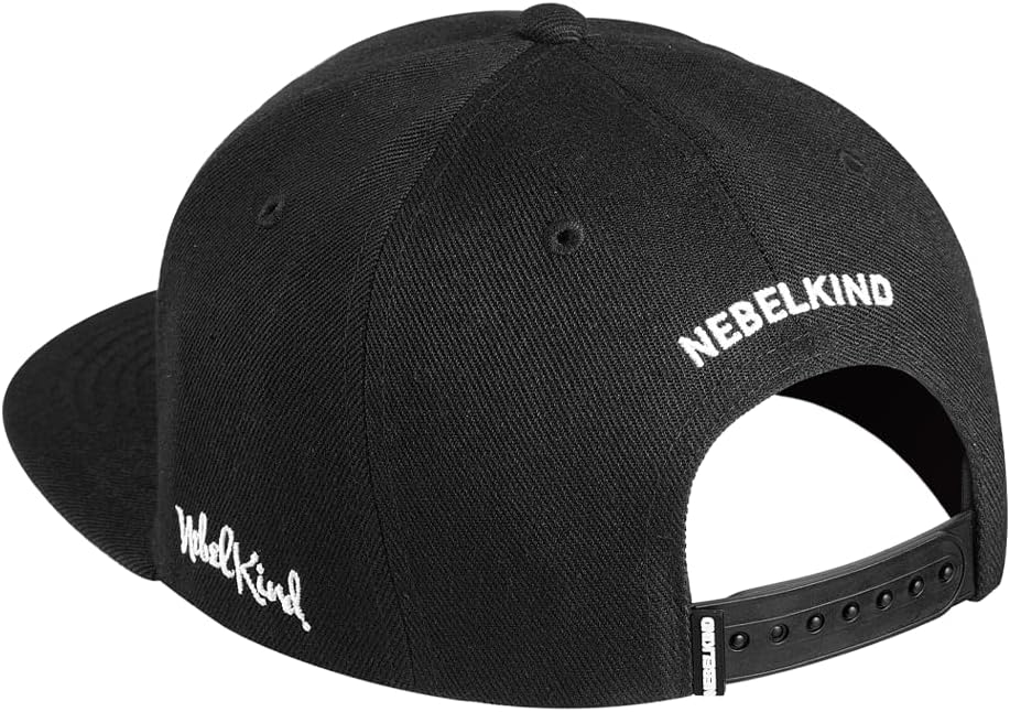 Nebelkind Snapback Cap Schwarz Kassetten Retro Grössenverstellbar Unisex One Size