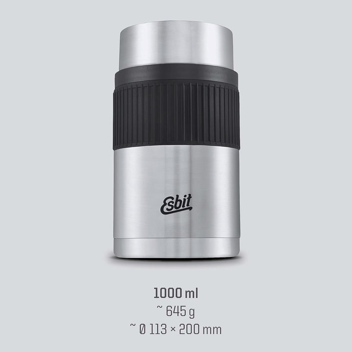 Esbit Thermobehälter Sculptor für Essen - Warmhaltebehälter 1000 ml mit Manschette in Edelstahl - au