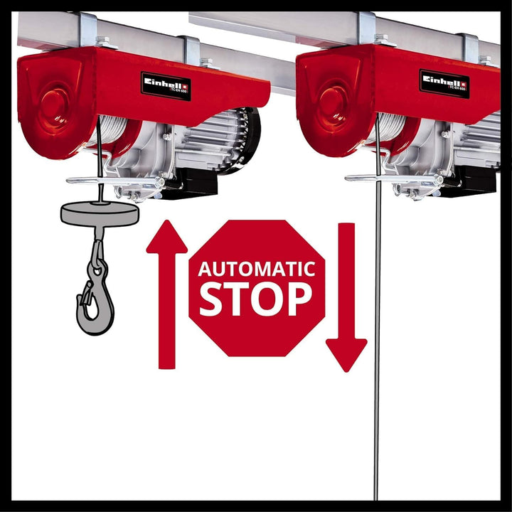 Einhell Seilhebezug TC-EH 600 (1050 W, Tragkraft ohne Umlenkrolle 300 kg auf 18 m/mit Umlenkrolle 60