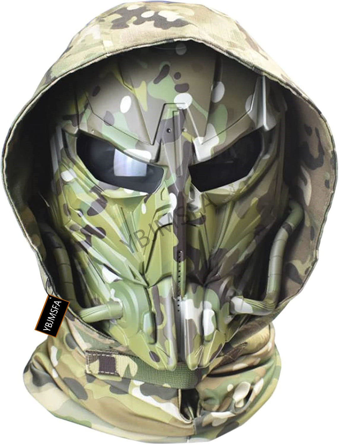 Für Outdoor-Sport, CS Cosplay, verstellbar, Vollgesichtsschutz, Airsoft-Schädelmaske mit Brille, Stu