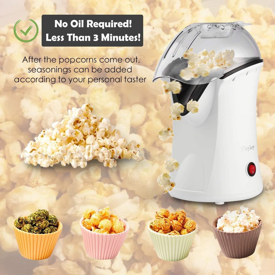 Popcornmaschine 1200W, Heissluft Popcorn Maker Kompakte Heissluft-Kochmaschine ohne Fett, mit Messbe