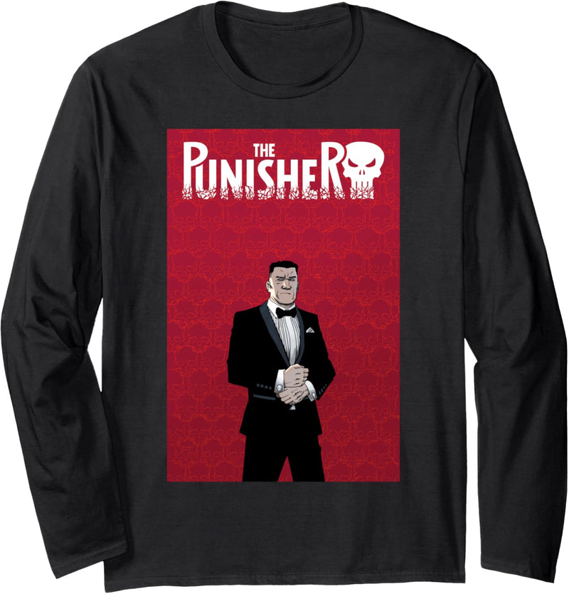 Marvel The Punisher Tuxedo Comic Cover Langarmshirt