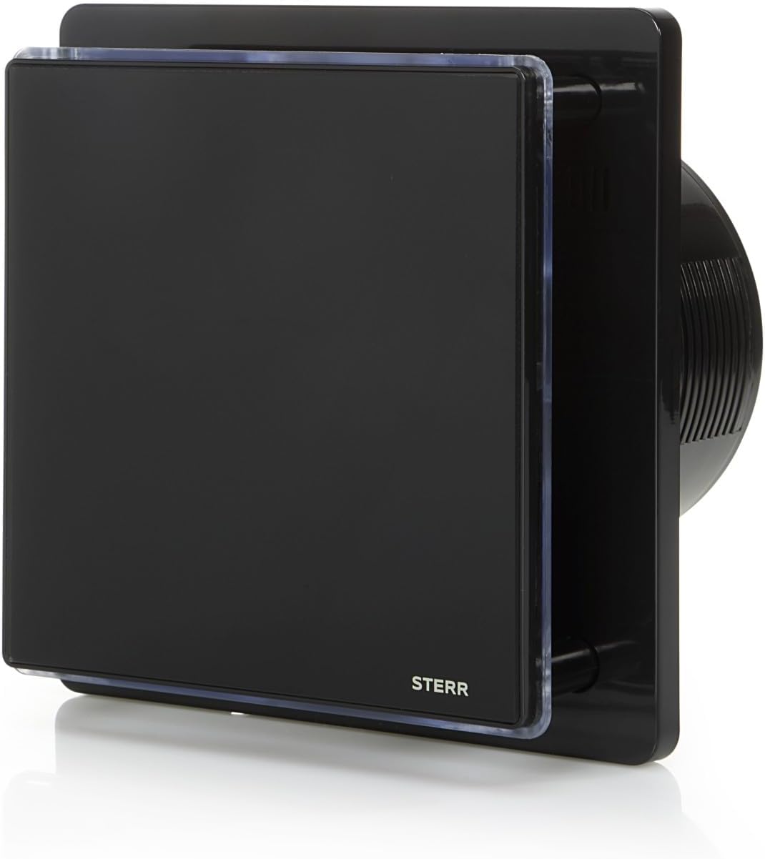 STERR Schwarzer Badlüfter 125 mm mit LED + HYGROSTAT - Badezimmerventilator - Glasfront - Modernes A