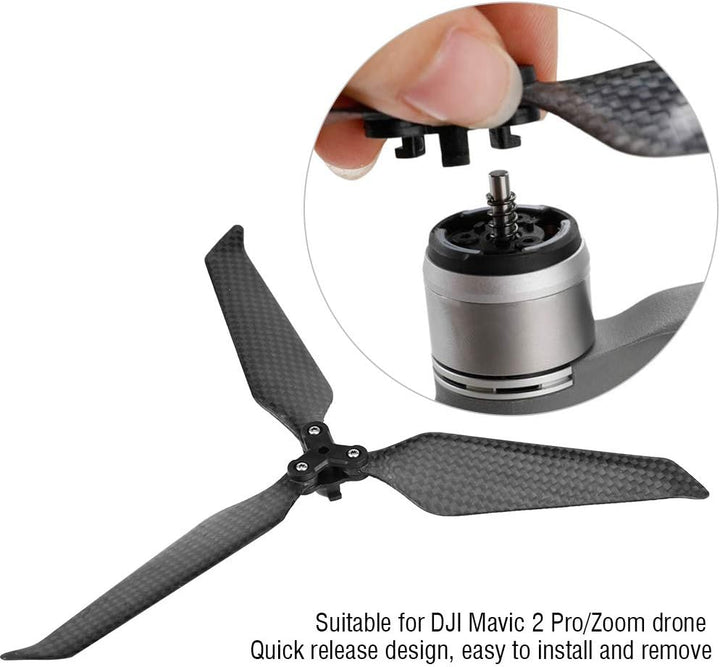 Dilwe 3-Blatt-Propeller, Kohlefaser-Schnellkupplungsrequisiten 8743 Foldble-Propeller mit Geräuschun