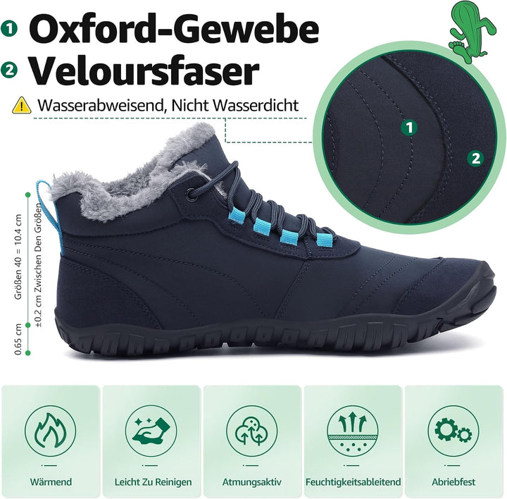 SAGUARO Barfussschuhe Winter Warm Wasserdicht Gefüttert Winterschuhe für Damen Herren Gr.36-46 39 EU