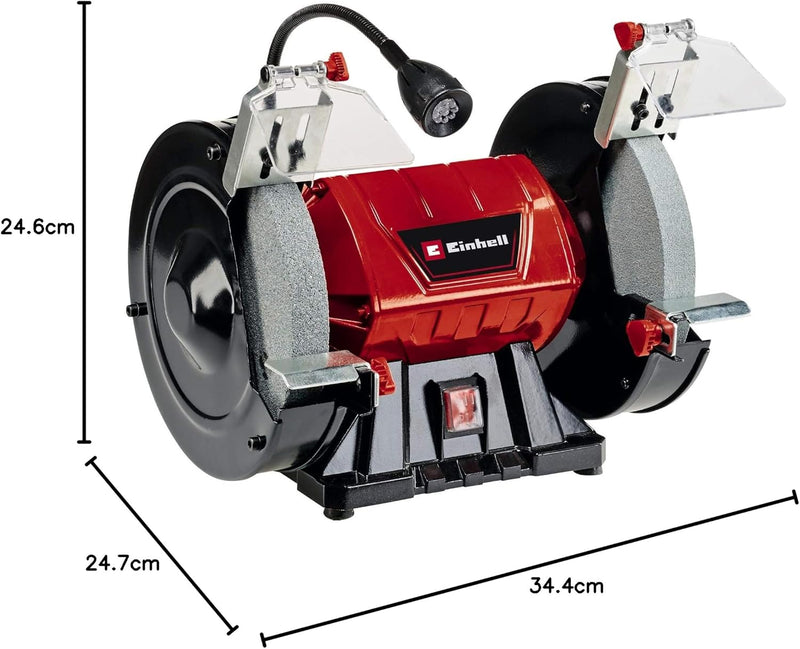 Einhell Doppelschleifer TC-BG 200 L (max. 400 W, Ø200xø32x25 mm Schleifscheibe, biegbares Licht, gro