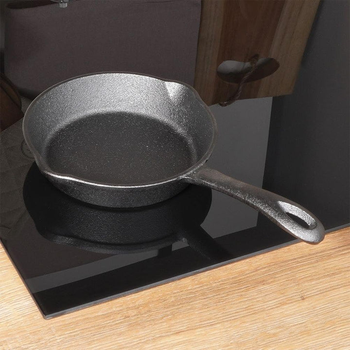 ORION Bratpfanne Gusseisen Pfanne Schmorpfanne Teller BBQ 16 cm mit Griff Induktion, 16 cm mit Griff