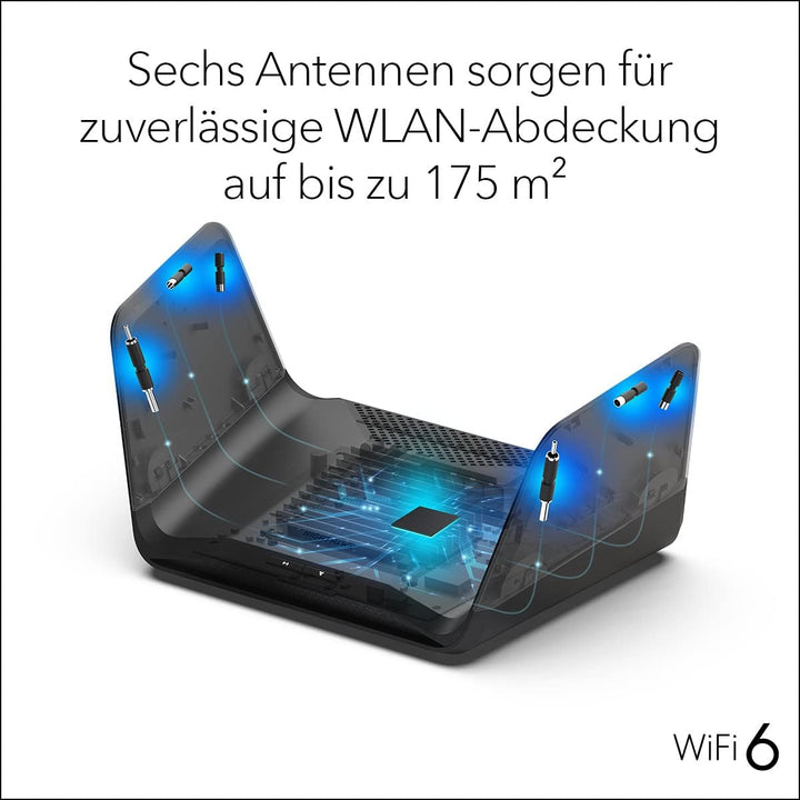 NETGEAR RAX70 WiFi 6 Router AX6600 TriBand (8 Streams mit bis zu 6,6 GBit/s, Nighthawk WLAN Router A