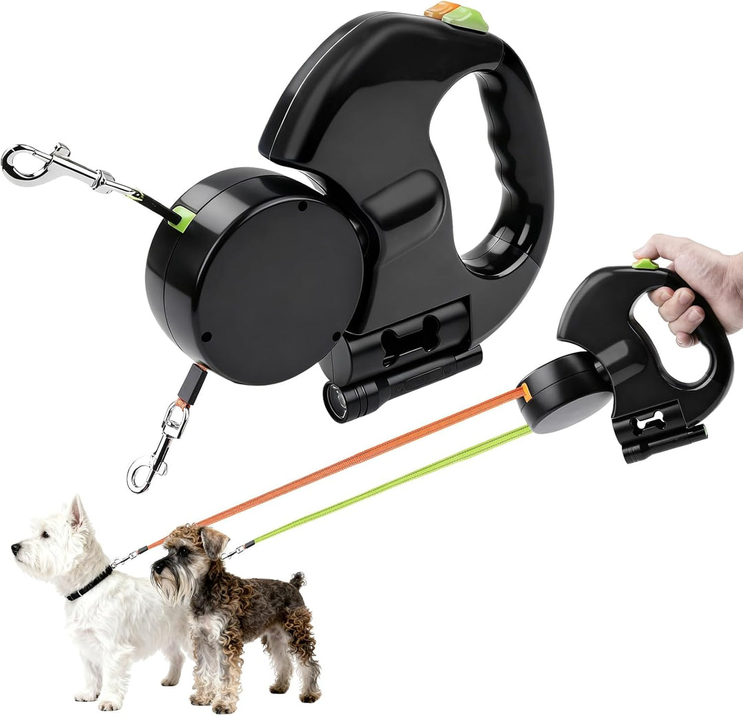Nimomo Hundeleine, Automatische Leinen Hundeleine Einziehbare Doppel-Hundeleine Dog Lead Pet Leash 1