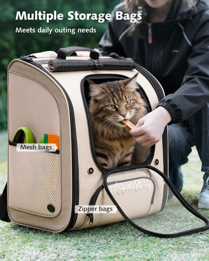 pecute Katzenrucksack Bubble Haustier Rucksack mit Netzfenster, Tragbare und Faltbare Katzentasche,