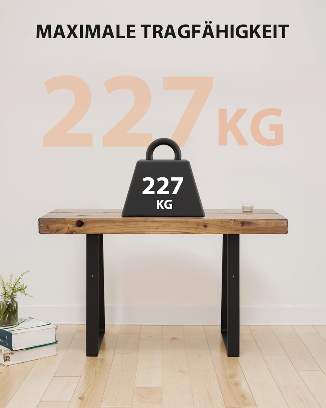 Signstek Tischbeine, 2*Möbelfüsse aus Metall, Couchtisch Beine, Bank füsse, Tisch füsse 40cm Höhe, M