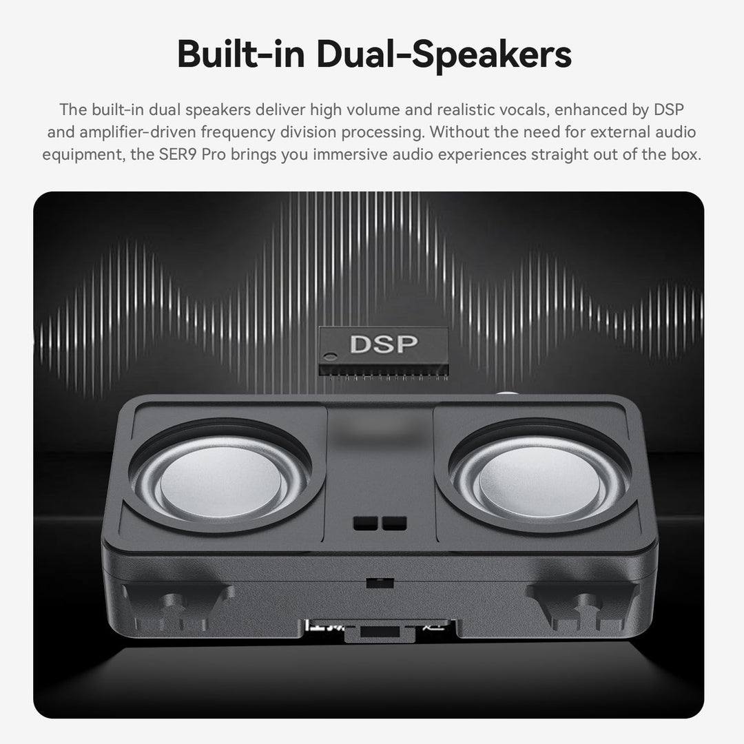 Beelink SER9 Pro Mini PC, AMD Ryzen 7 H255(8C/16T bis zu 4.9 GHz), 32GB LPDDR5X 1TB PCIe4.0 SSD, Min