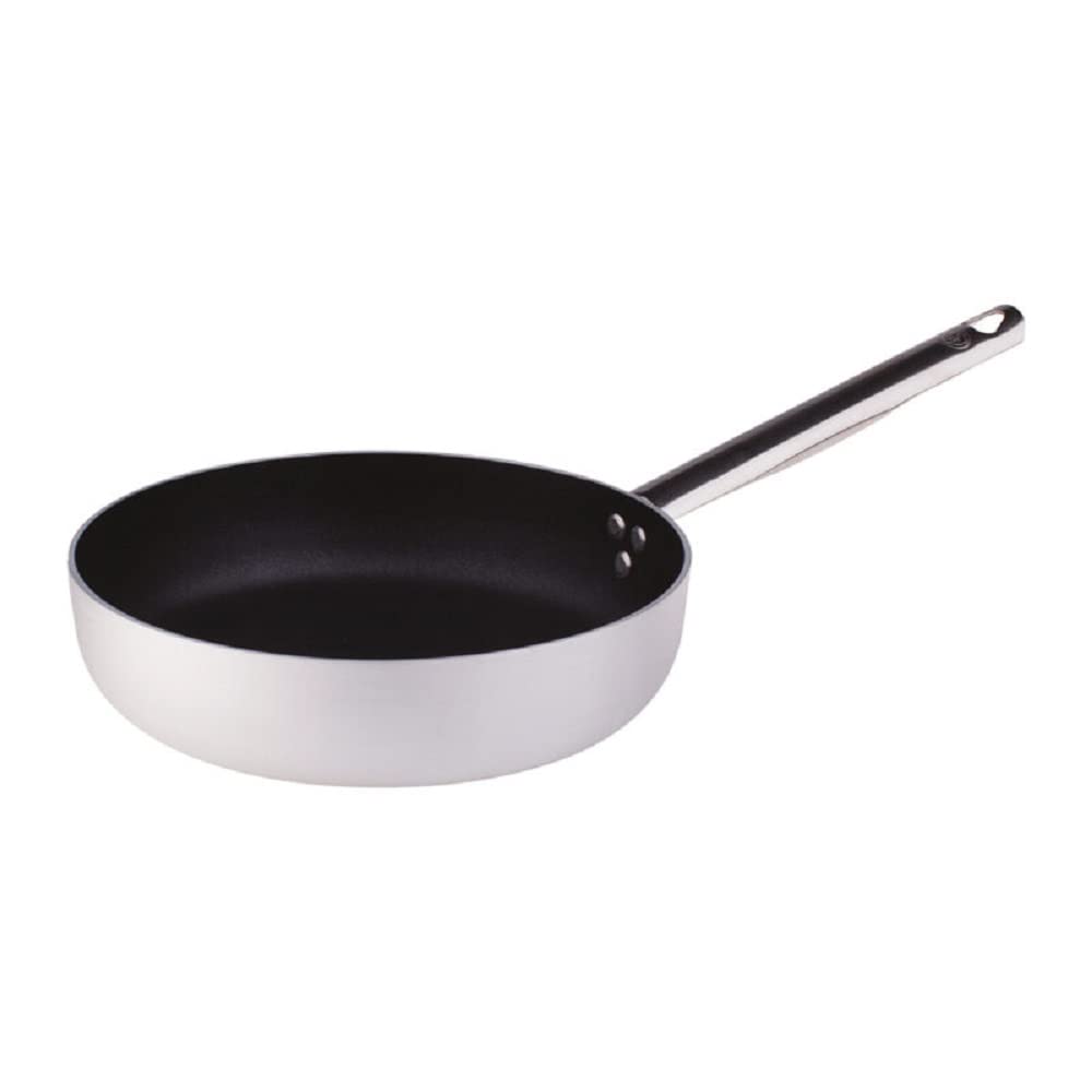 Töpfe Agnelli Platinum Straight to Bratpfanne, Aluminium, mit Griffrohr in Edelstahl, Silber, 28 cm,