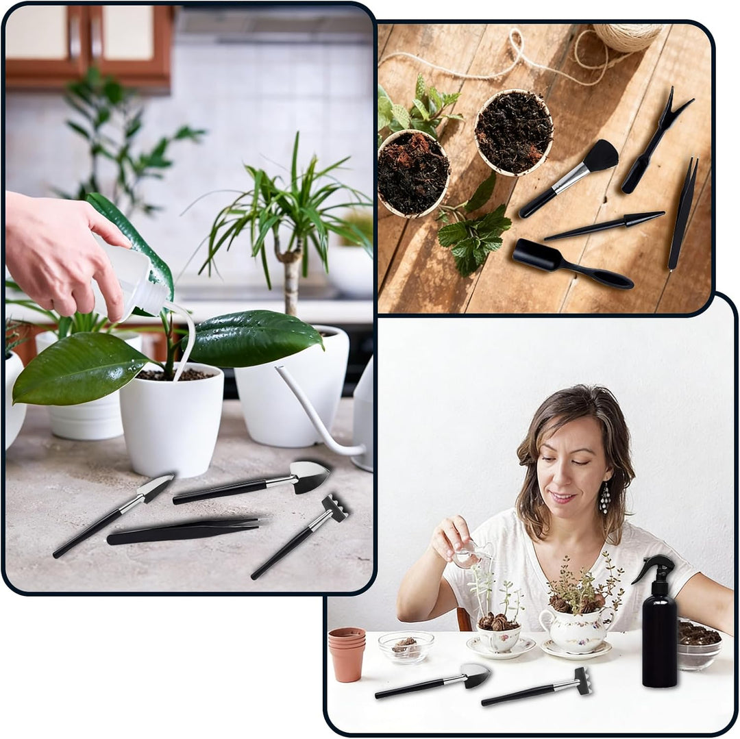 Gartenwerkzeuge Set 17 Stück mit wasserdichte Umtopfmatte & Aufbewahrungstasche, Mini Gartengeräte G