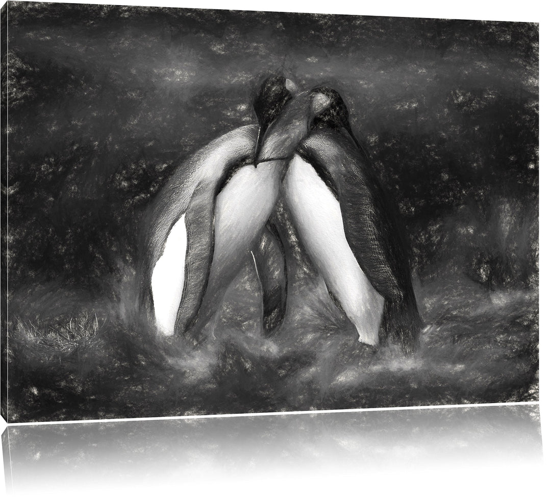 Pinguine in der Antarktis als Leinwandbild/Grösse: 100x70 cm/Wandbild/Kunstdruck/fertig bespannt, 10