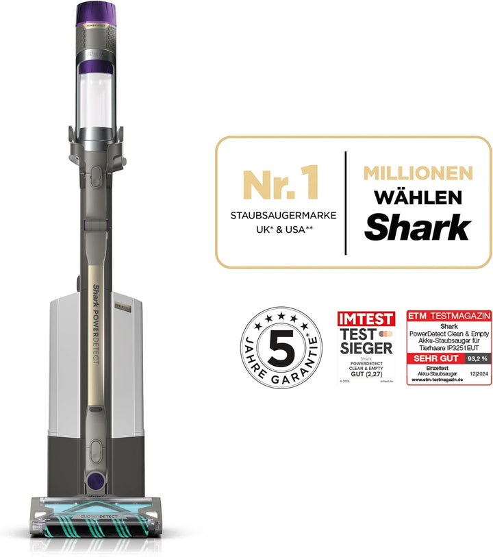 Shark PowerDetect Clean & Empty Akku-Staubsauger für Haustierbesitzer, DuoClean Detect, Reverse Clea