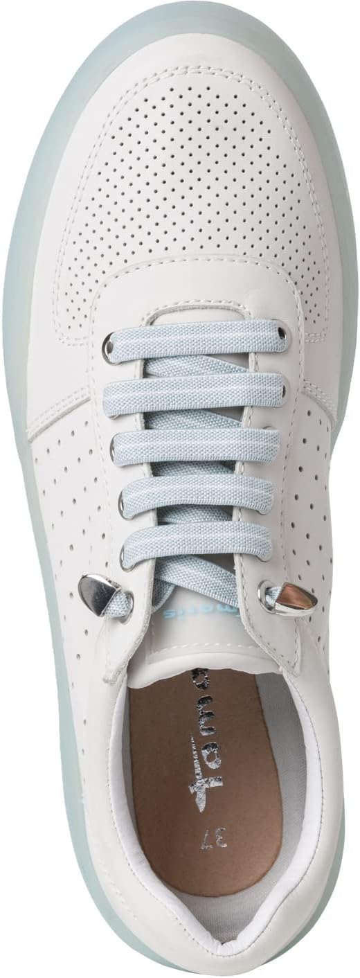 Tamaris Damen 1-1-23807-28 Sneaker 38 EU White Lt Blue, 38 EU White Lt Blue