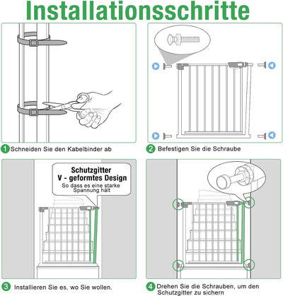 NAIZY Türschutzgitter für Kinder, Treppenschutzgitter N Stop Safety Gate mit Ohne Bohren und Metall