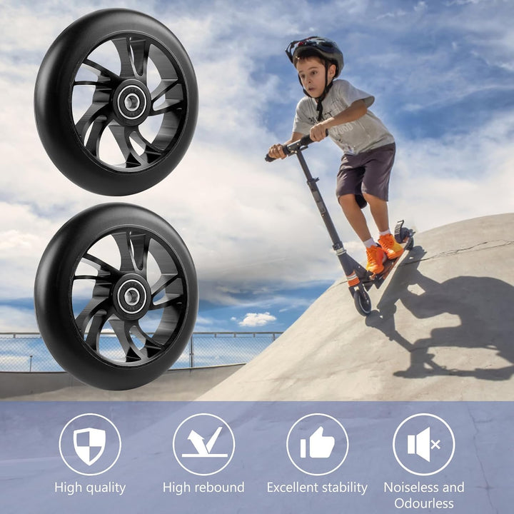 Stunt Scooter Rollen 120 mm, 2 Stück Ersatzräder Mit ABEC 9 Lager, Aluminium Speichenkern für Extrem