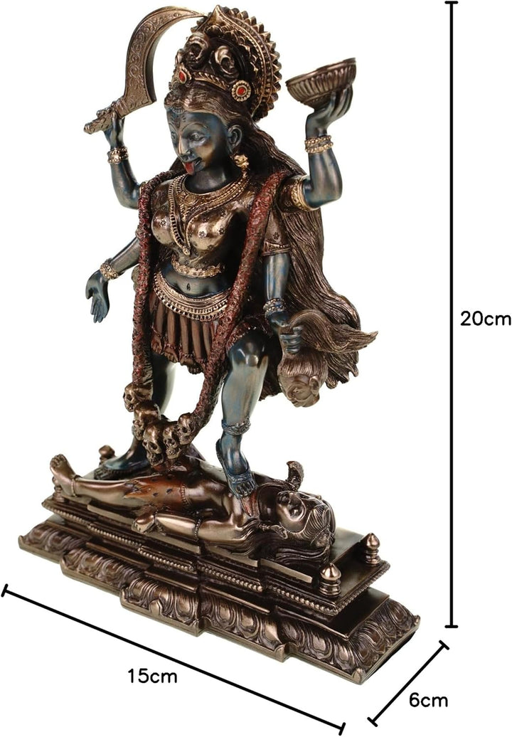 Veronese 708-7535 Figur Kali Indische Göttin des Todes Shiva bronziert Skulptur 20 cm