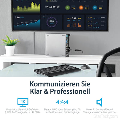 StarTech.com DisplayPort auf HDMI Adapter - 4K 60Hz Aktives DP 1.4 auf HDMI 2.0 Video Konverter - DP