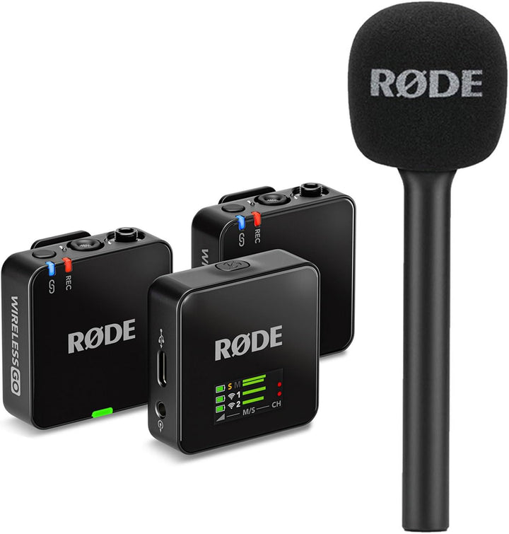 Rode Wireless GO Generation 3 Drahtloses 2-Kanal Mikrofon-Funksystem mit Interview GO Handadapter un