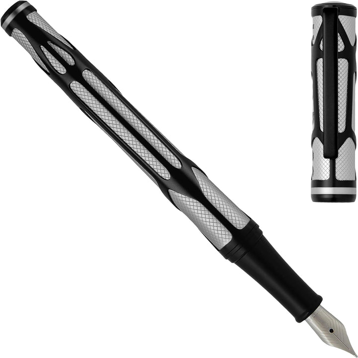 Hugo Boss Craft Füllfederhalter aus Messing in der Farbe Chrome, Länge: 14,7cm, Federstärke: M, HSS3