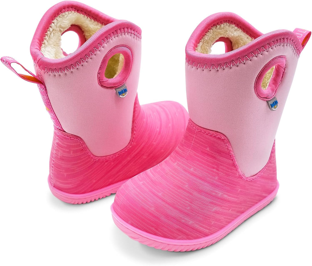 Jan &amp; Jul Jungen wasserdichte isolierte Winterstiefel für Schnee 22.5 EU Rosa Birke, 22.5 EU Rosa Bi