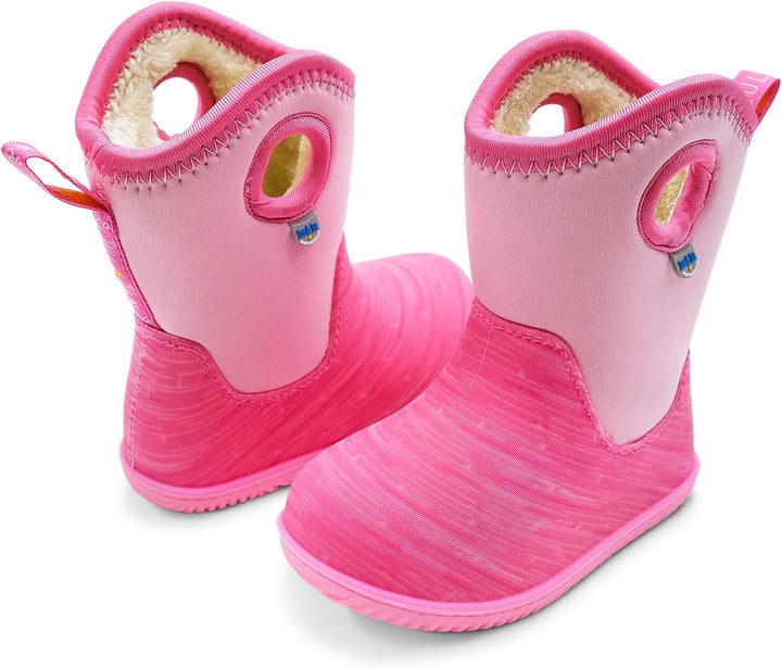 Jan &amp; Jul Jungen wasserdichte isolierte Winterstiefel für Schnee 22.5 EU Rosa Birke, 22.5 EU Rosa Bi
