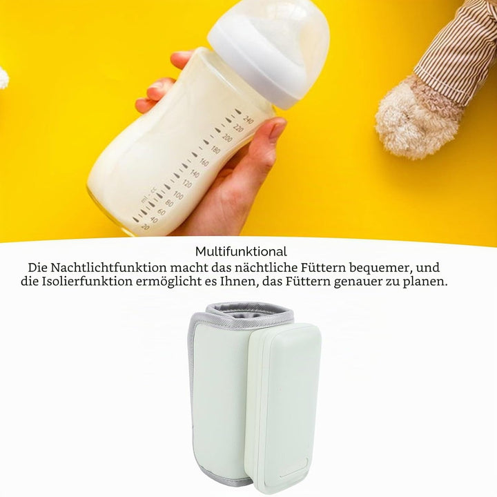 Tragbarer Flaschenwärmer für Reisen, Schnelles Aufheizen bei Konstanter Temperatur von 55 °C, Wieder