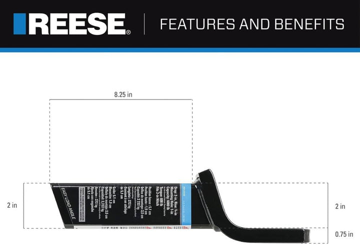 Reese Towpower 21171 Deichsel für Anhängerkupplung, 5,1 cm, Absenkung, 5,08 cm (2 Zoll)