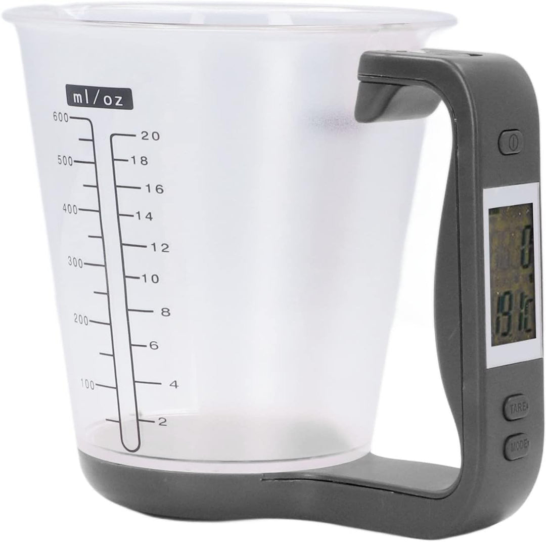 BORDSTRACT Digitale Messbecherwaage, Backwaage Flüssigkeitswaage, 1 kg Küchenwaage mit LCD-Display f