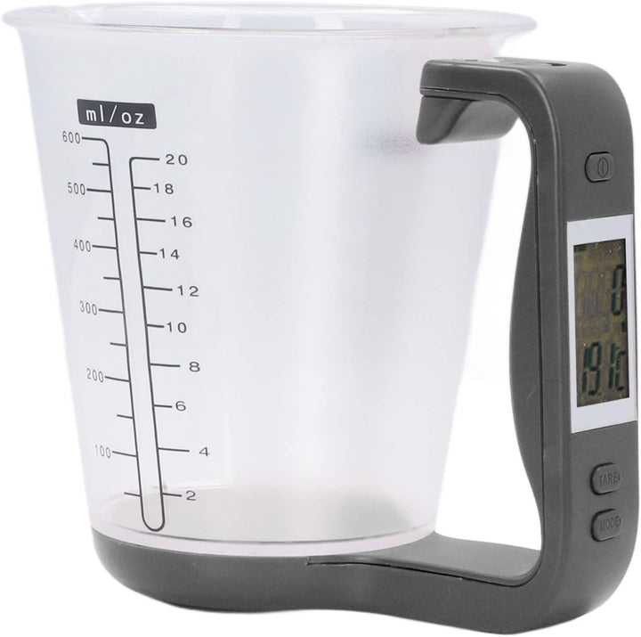 BORDSTRACT Digitale Messbecherwaage, Backwaage Flüssigkeitswaage, 1 kg Küchenwaage mit LCD-Display f