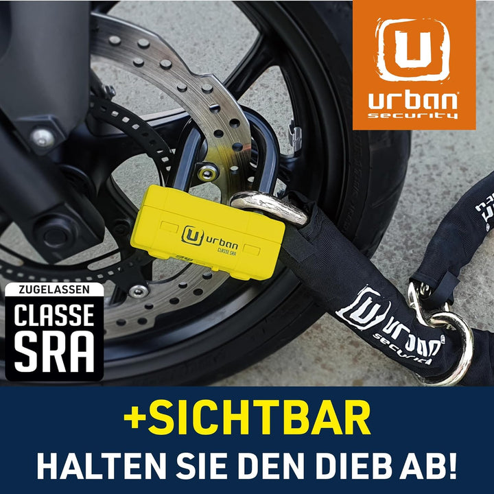 urban UR74120L Motorradschloss Scheibenschloss, Hohe Sicherheit, Diebstahlsicherung Homologiert SRA,