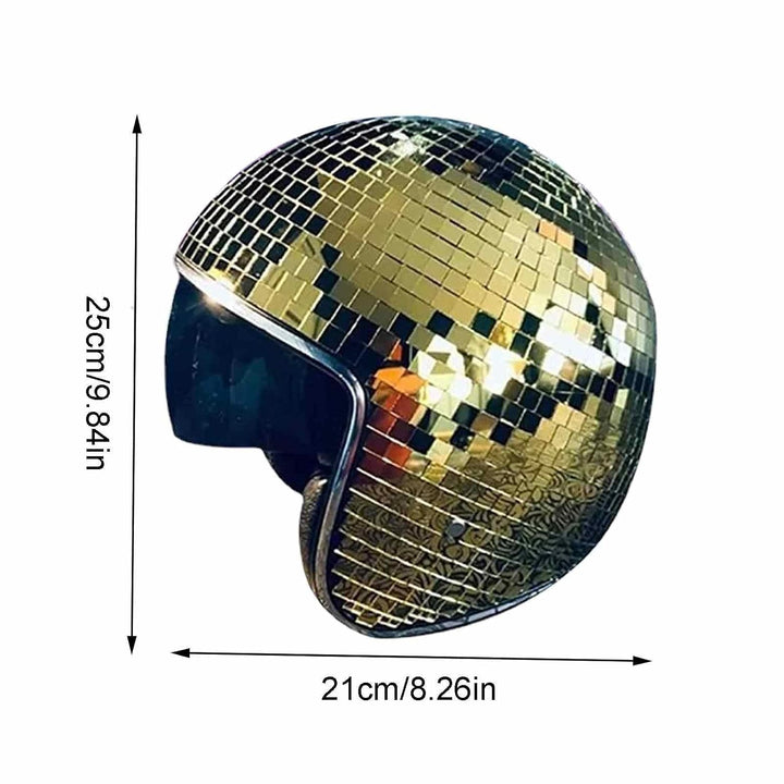 Discokugel-Hüte Disco-Helm, Klassische Disco-Kappe Mit Einziehbarem Sonnenschutz - DiscoKugel Spiege