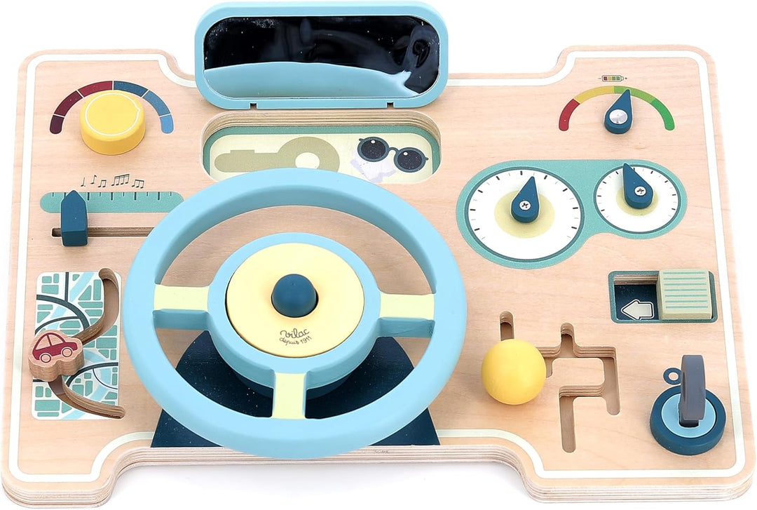 VILAC - Mein erstes Auto Aktivitäts- und Erlebnistafel – Spielzeug für Kleinkinder – 1 Armaturenbret