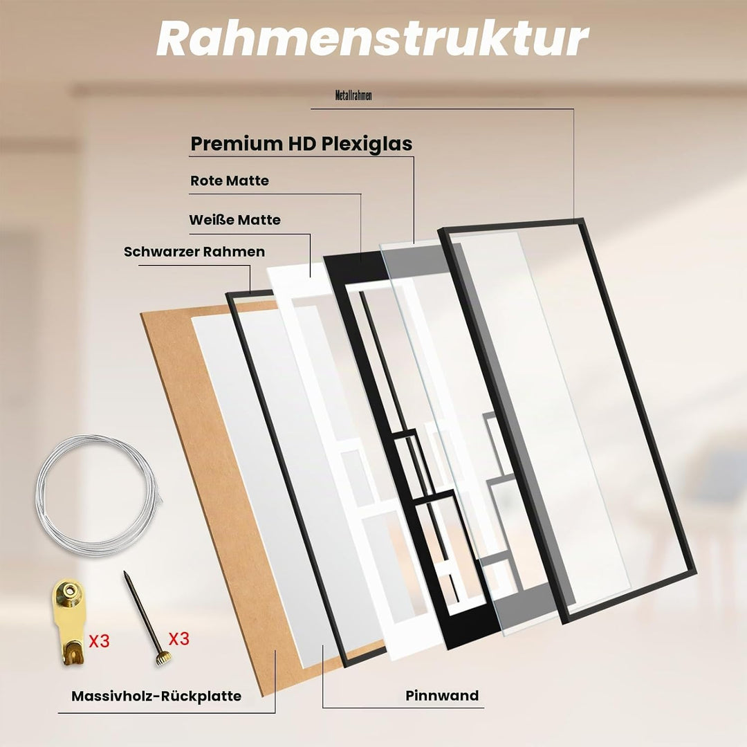 2 Stück Trikotrahmen Aluminium Objektrahmen für Fussballtrikot Trikot Bilderrahmen Deep Frame 60 * 8