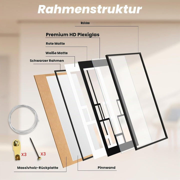 2 Stück Trikotrahmen Aluminium Objektrahmen für Fussballtrikot Trikot Bilderrahmen Deep Frame 60 * 8