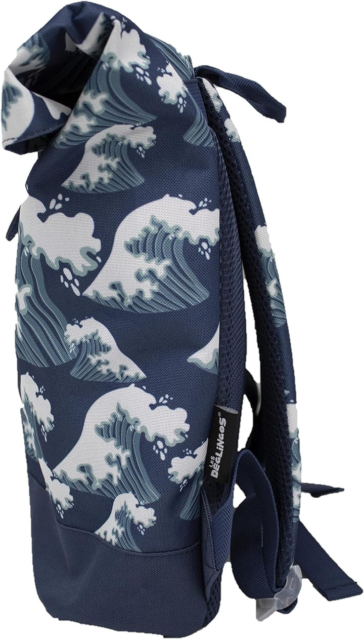 Les Déglingos Unisex Kinder Rolltop Hippipos Rucksack, blau, Einheitsgrösse