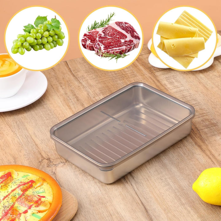 Set mit 3 Aufschnittboxen für Kühlschrank,Wurst Aufbewahrung Kühlschrank,Aufschnittbox,Kühlschrank O