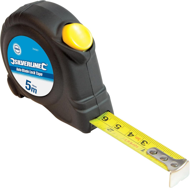 Silverline 633848 Messband mit automatischer Sperre, 868787 5 m x 19 mm (Box of 30), 5 m x 19 mm (Bo